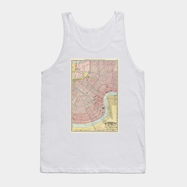 Vintage Map of New Orleans Louisiana (1897) Tank Top by Bravuramedia